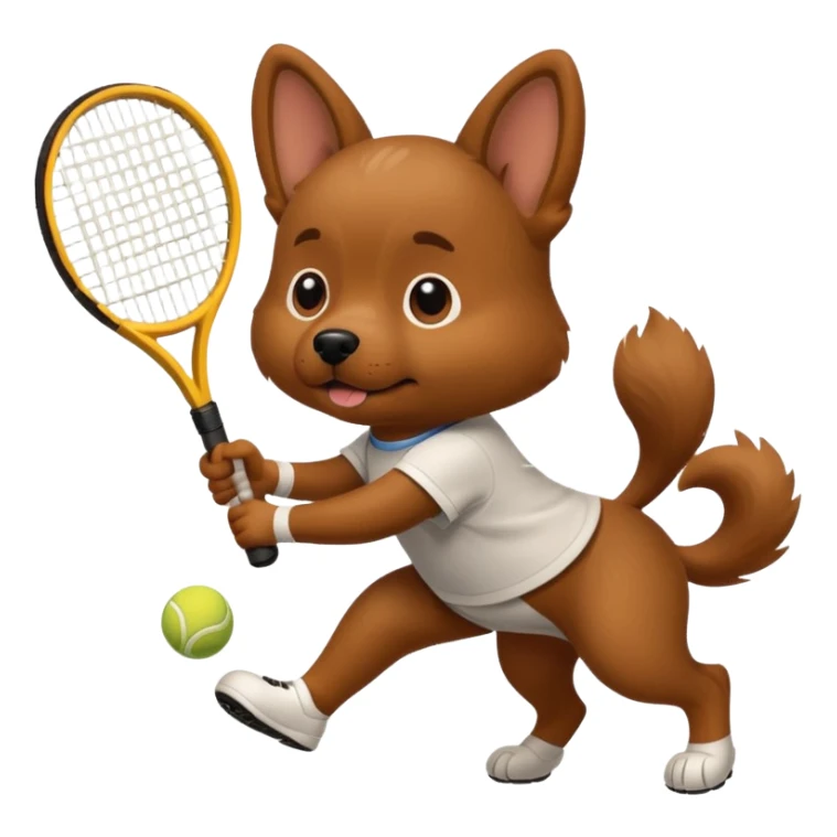 dog playing tennis sticker