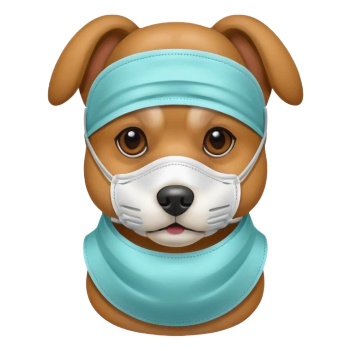 dog Wearing Medical Mask sticker
