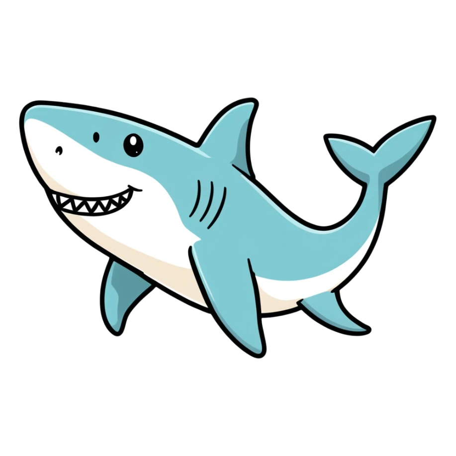 Shark with a top hat sticker