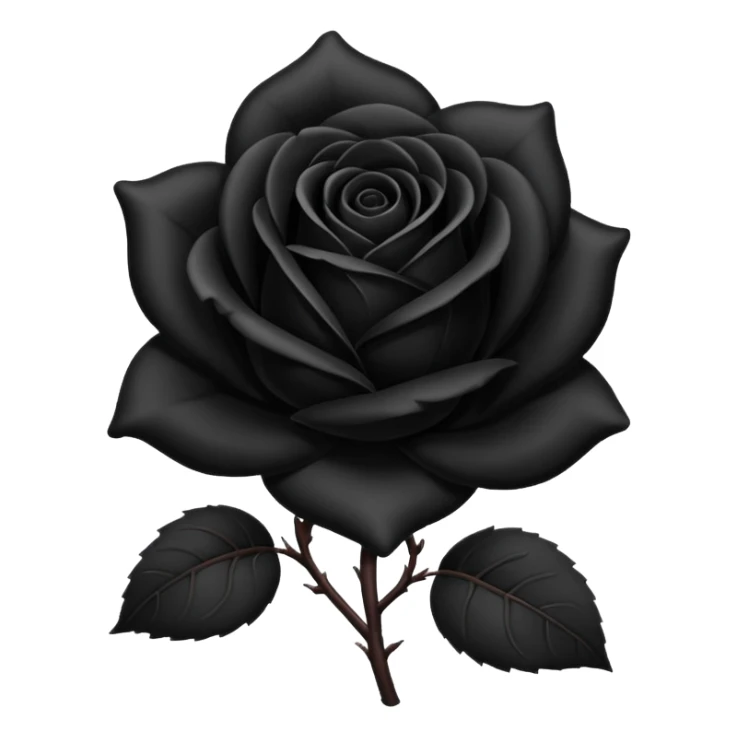black rose, without green leaves, just flower sticker
