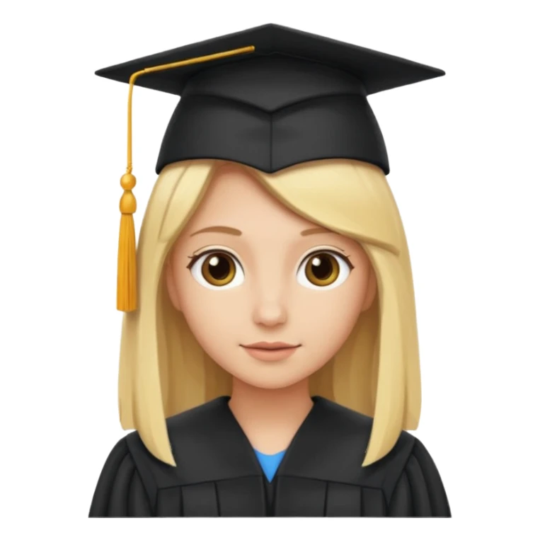 blonde person with graduation cap sticker
