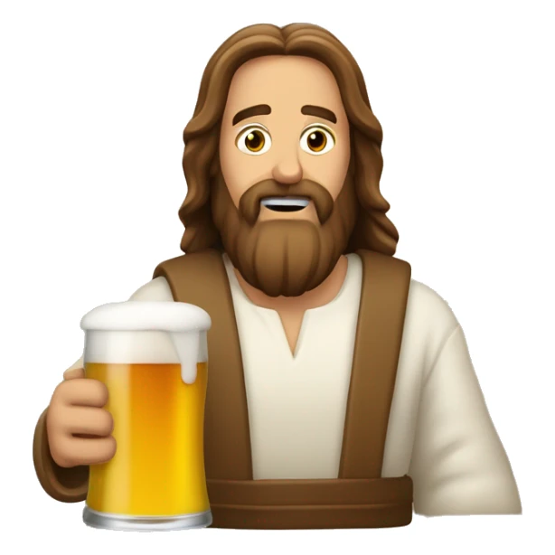 Jésus entrain de boire une biere sticker