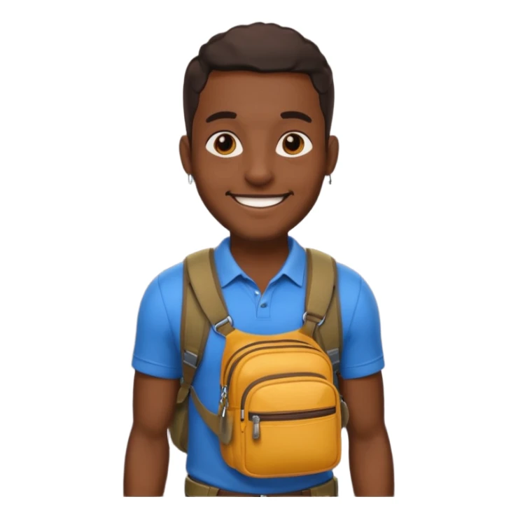 black man with waist bags sticker