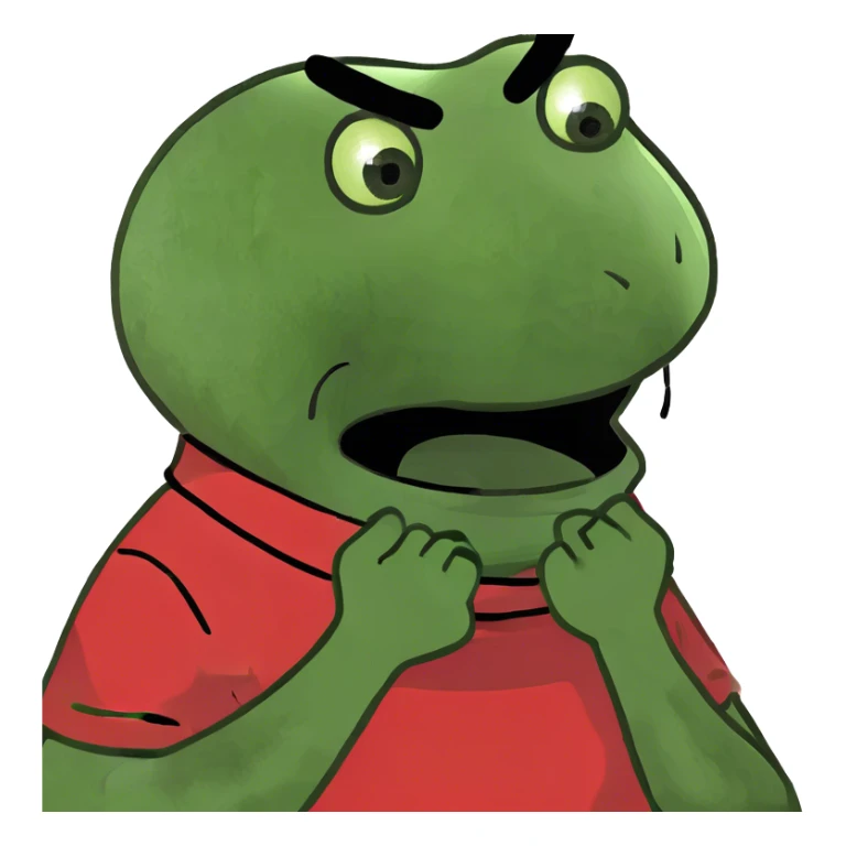 Hands crossed holding neck and guy screaming  sticker