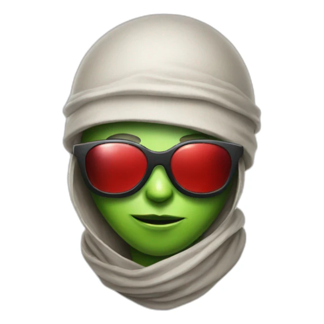 Alien with bandana and red glasses sticker