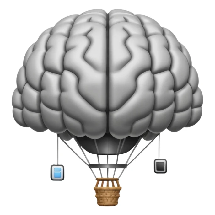 Globo aerostatico con forma de cerebro sticker