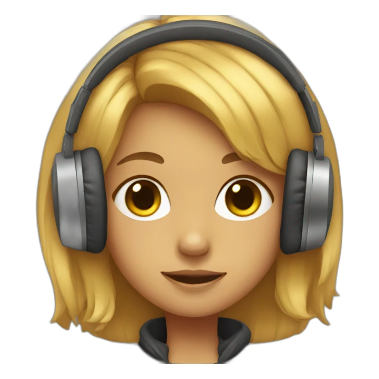Girl with headphones sticker