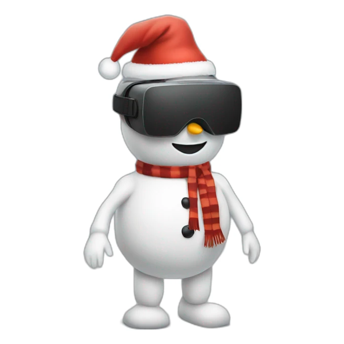 full body christmas-snowman in vr headset sticker
