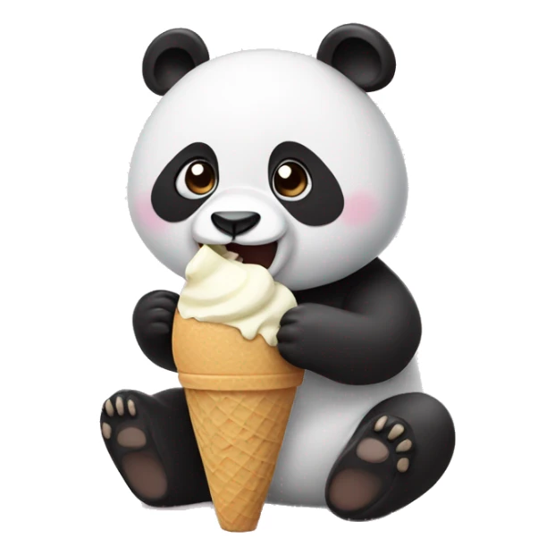 Panda eating ice cream sticker
