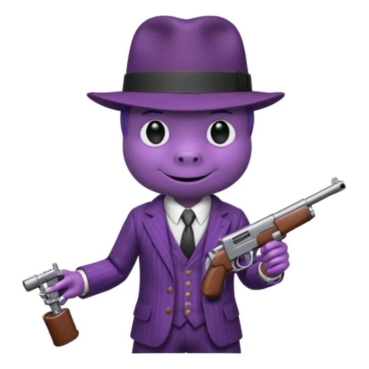 Barney as a gangster  sticker