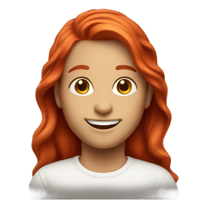 red hair smile sticker