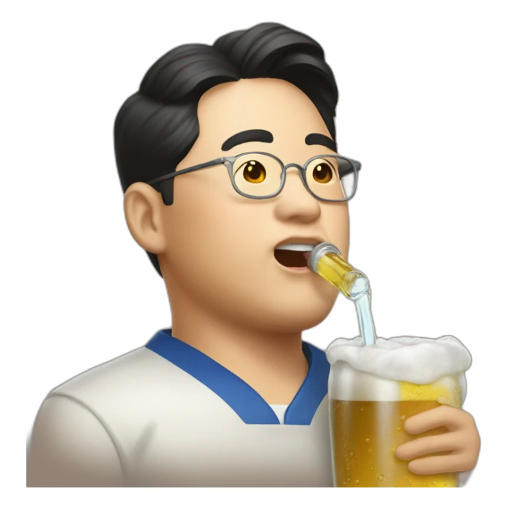 kim jung hun drink a beer sticker