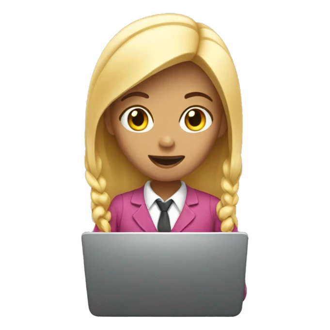 girl typing sticker