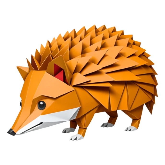 origami hedgehog half fox half hedgehog in color #A8FBD3 sticker