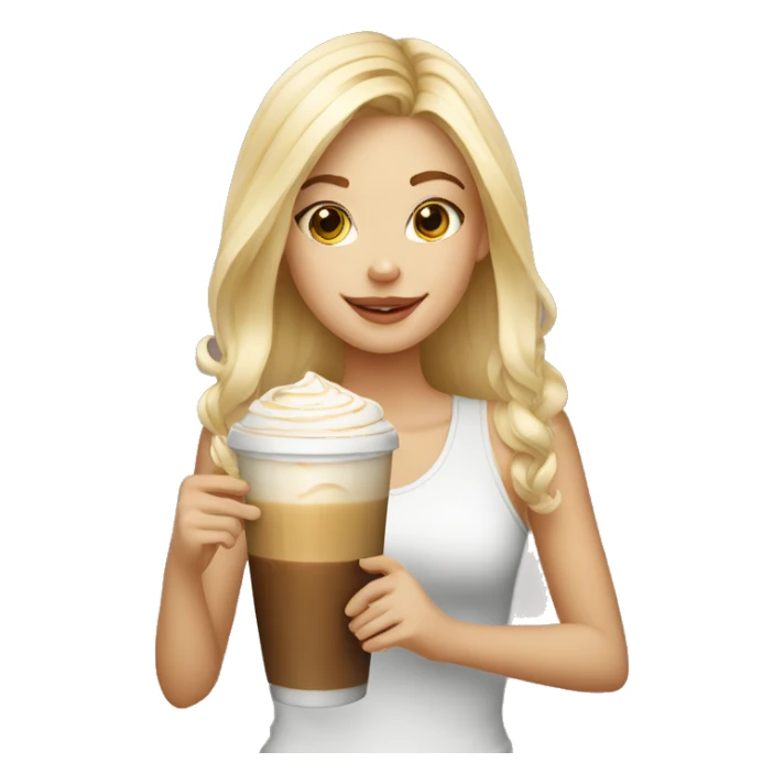 Blonde girl with ice latte  sticker