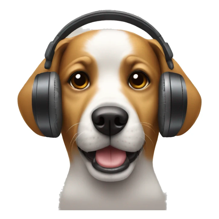 dog with headphone sticker