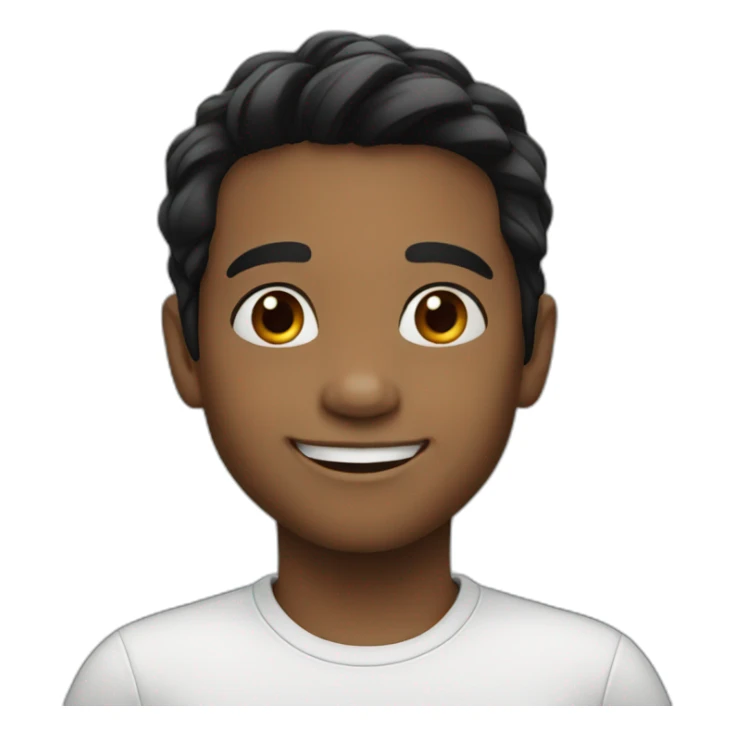 smiling kid black hair sticker