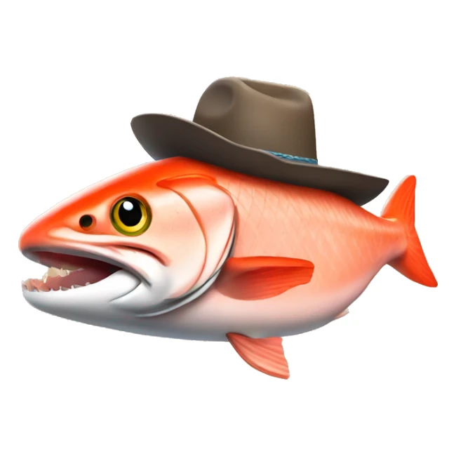 Salmon wearing Cowboy hat sticker