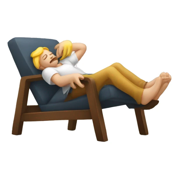 Chair sleeping on a human sticker