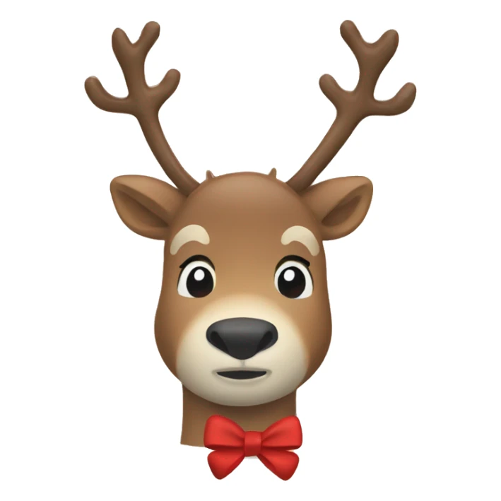 Reindeer body with bow on neck  sticker