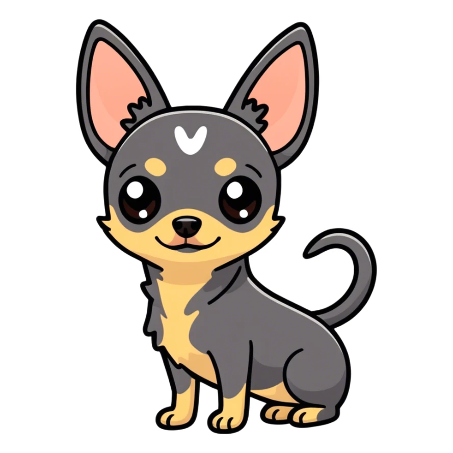 Black chihuahua with pointy ears sticker