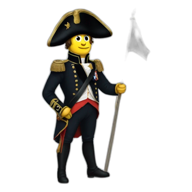 Napoleon holding a black flag sticker