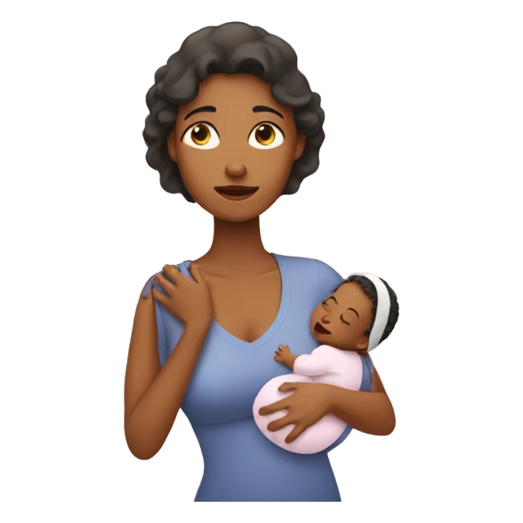 tired mother with 2 babies sticker