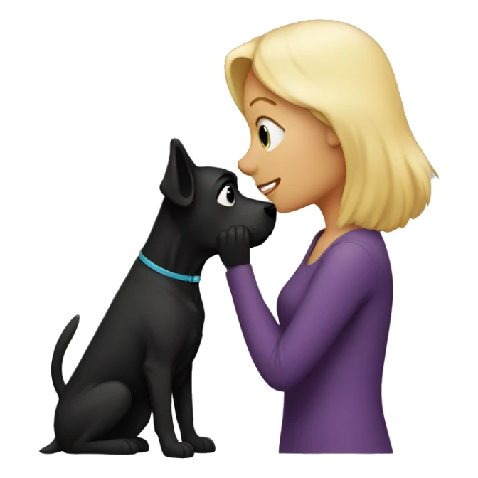 Blonde kissing black dog sticker