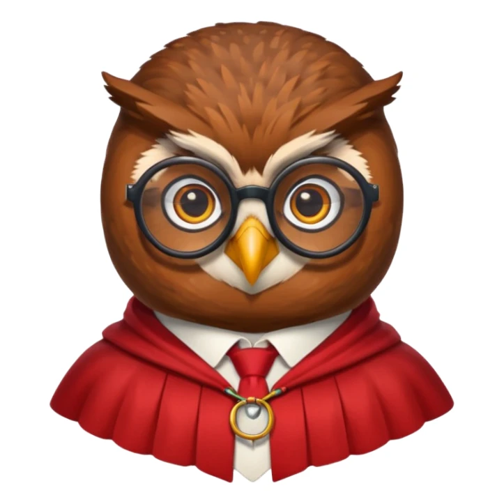 owl professor in red collar cloak sticker