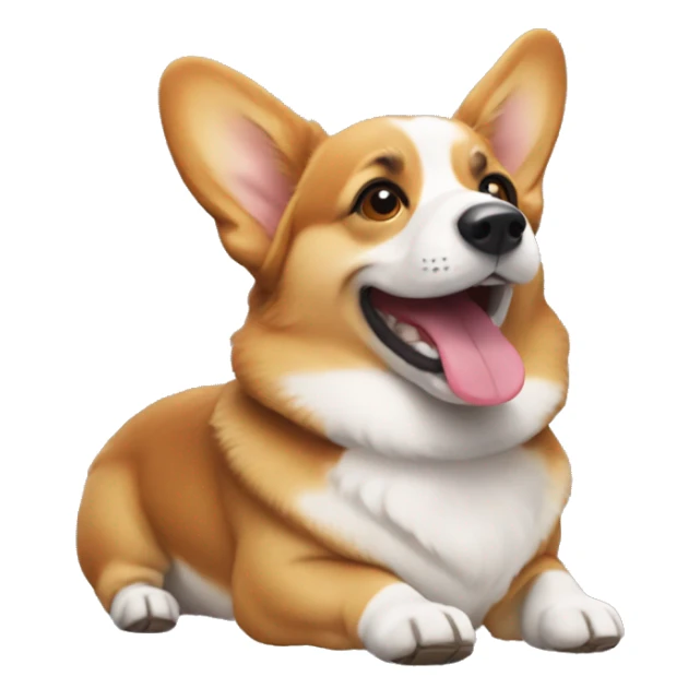 Corgi with tongue sticking out sticker