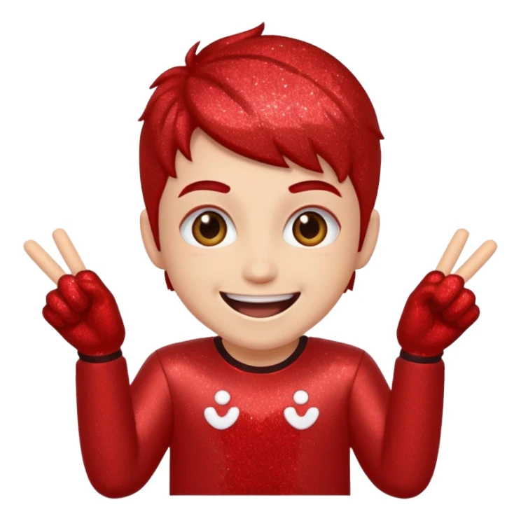 red glitter gamer sticker