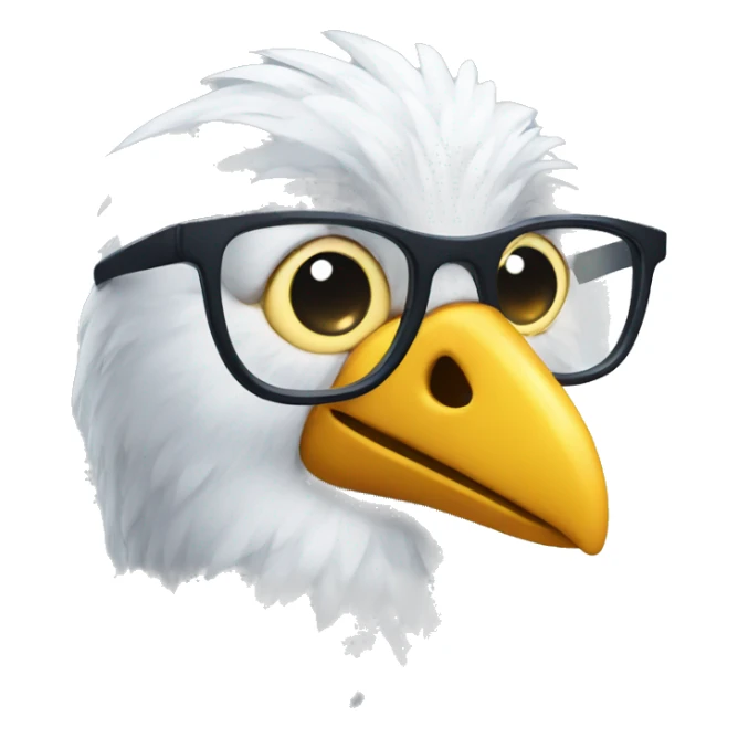 face of bird with glasses sticker