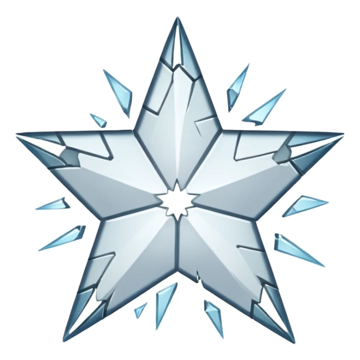 White star tipped over sticker