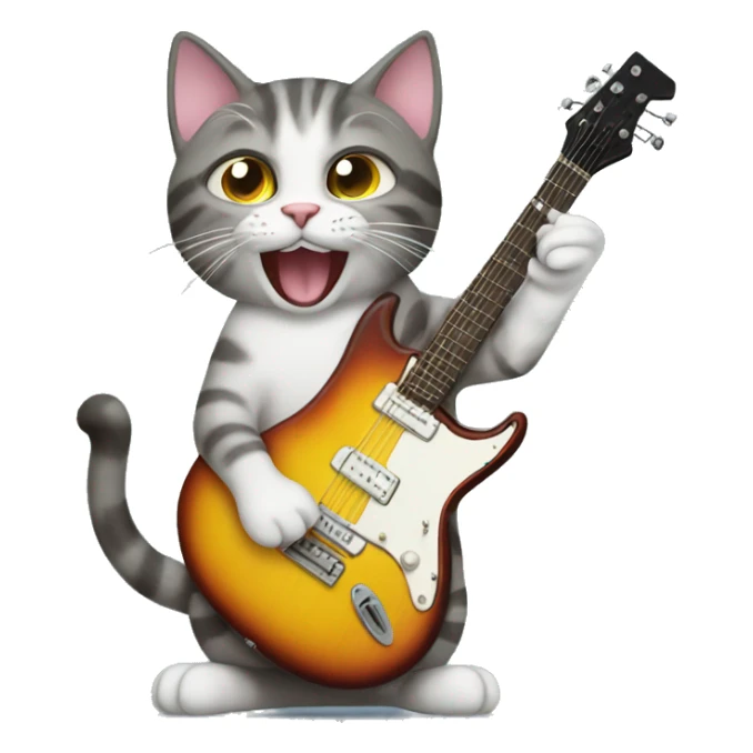 Cat rocking to music sticker