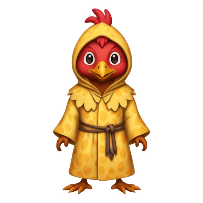 a kobold wearing a chicken robe sticker