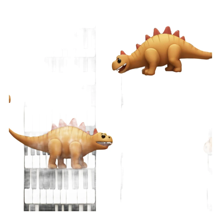 Cute dino are made from piano keys.  sticker