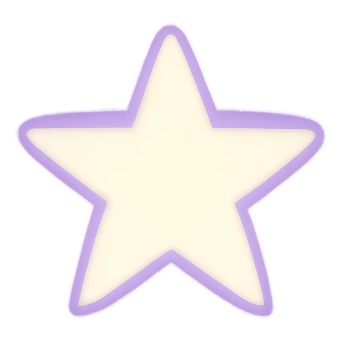 star with a soft glow, purple, no background sticker