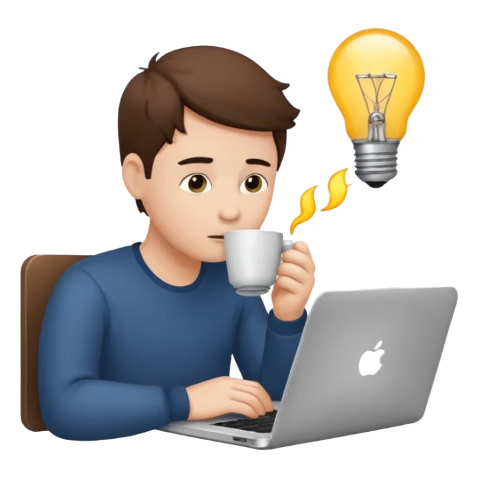 create a 5 emoji describing life of coder sticker