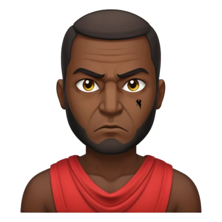 an angry Iraqi, in profile, chest-high sticker