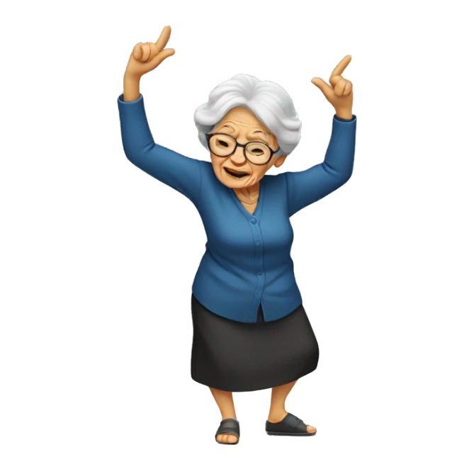 dabbing old woman sticker