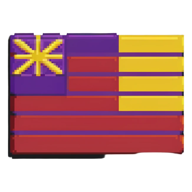 flag with three horizontal stripes - red, yellow, and purple sticker