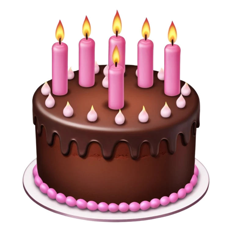 Create a chocolate birdthay cake with pink candles sticker