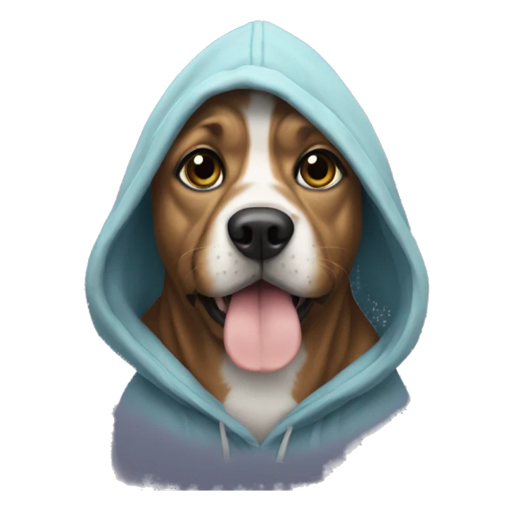 Dog wearing hoodie sticker