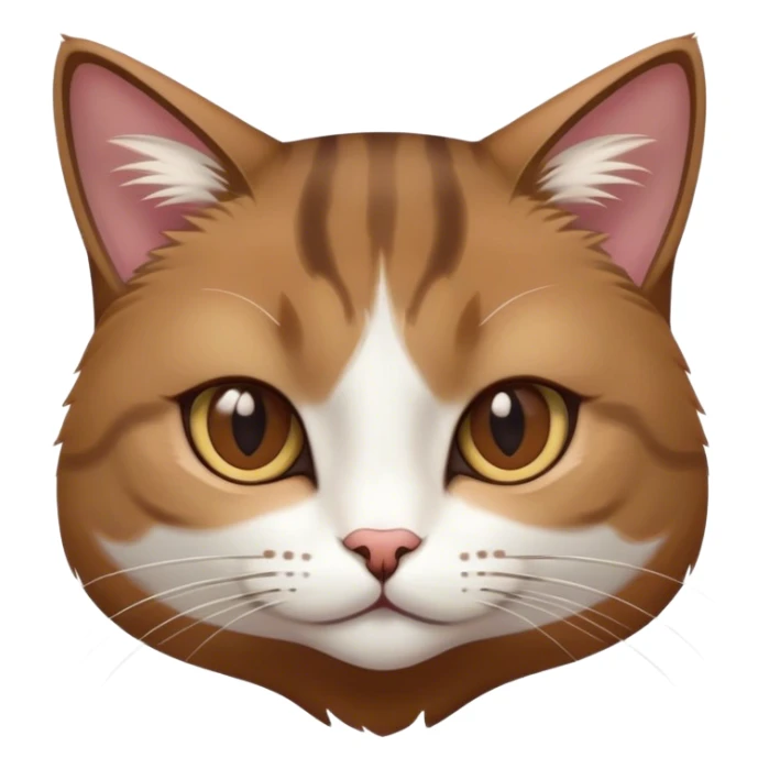 A slender brown and white Jianzhou cat sticker