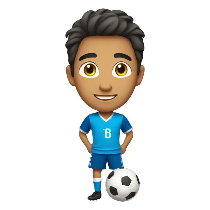 Young latino boy playing soccer sticker