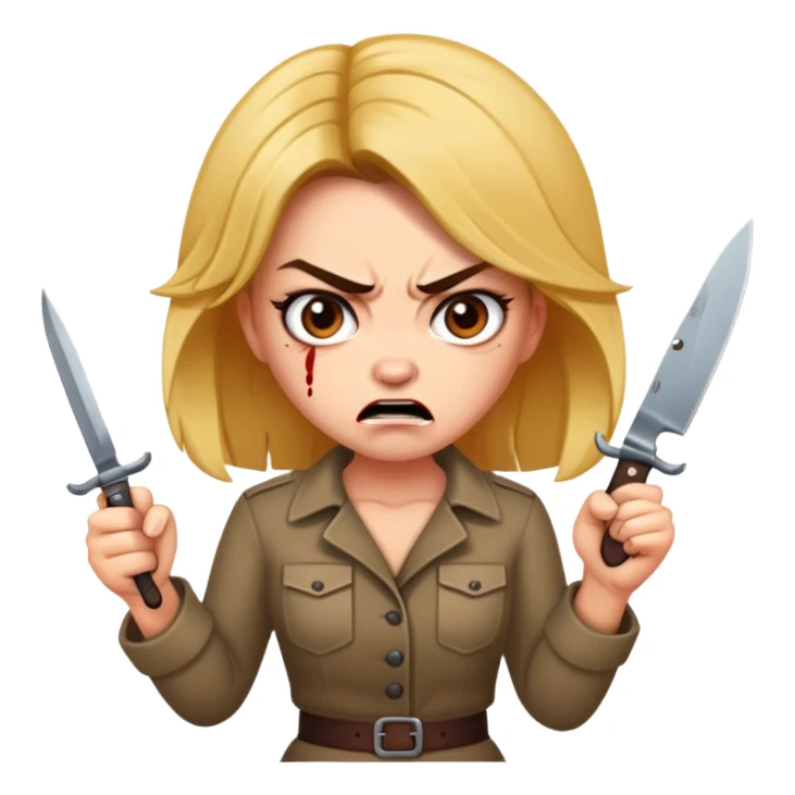 Angry vanessa with a knife sticker