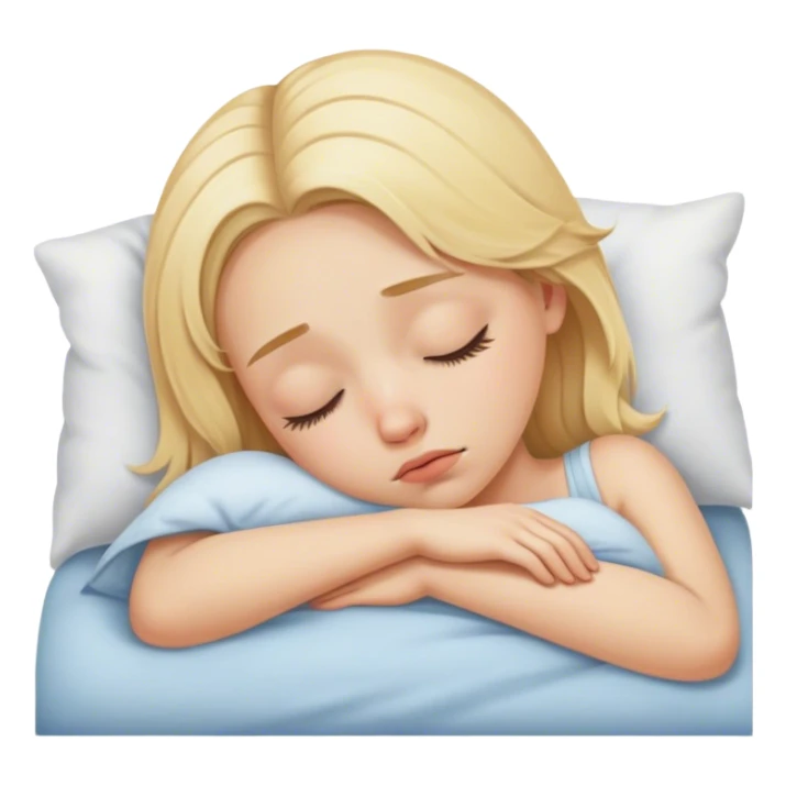 niña rubia durmiendo triste  sticker