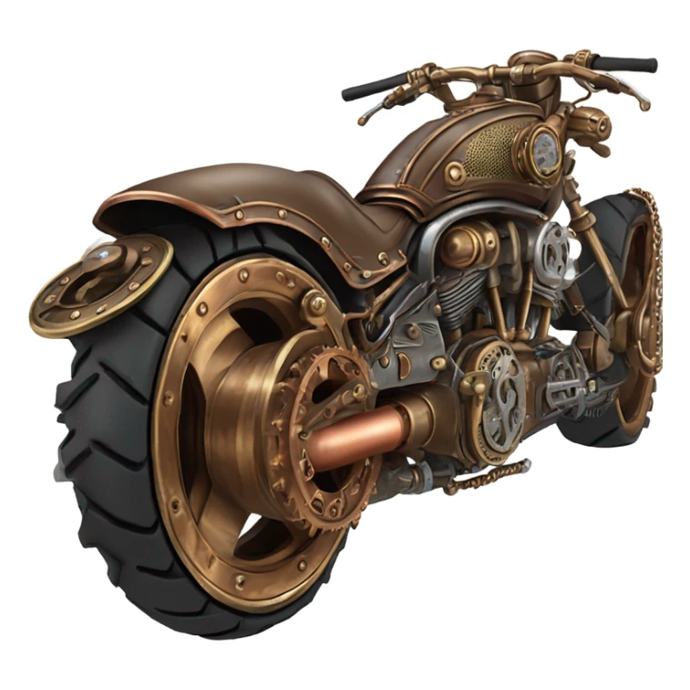 steampunk motorbike rear sticker