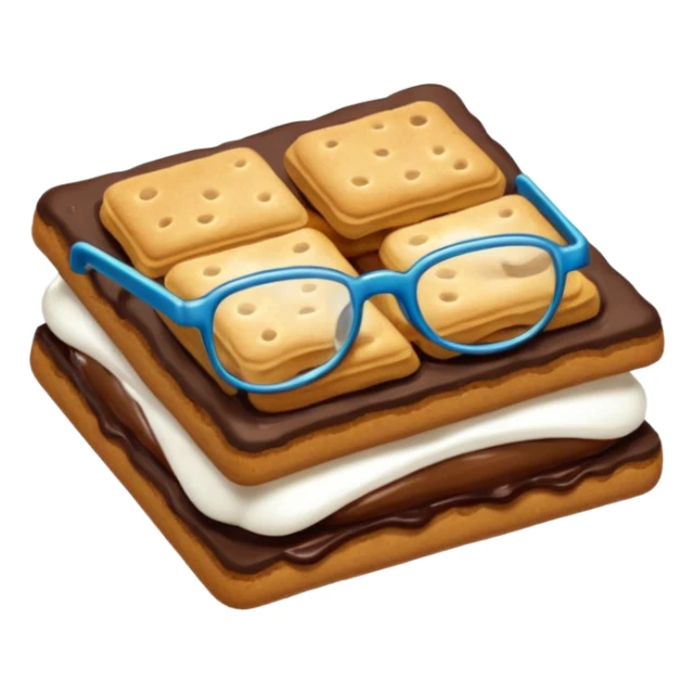 colored smores with with glassess sticker