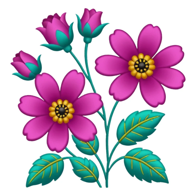 flower patterb embroidery sticker